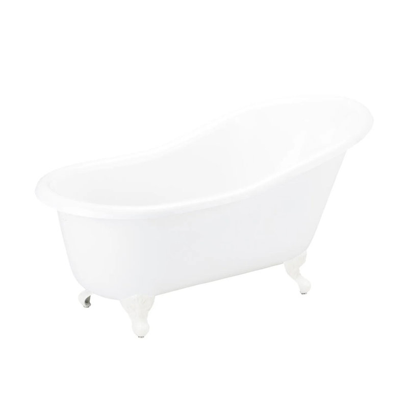 57" Erica Cast Iron Clawfoot Soaking Tub, White