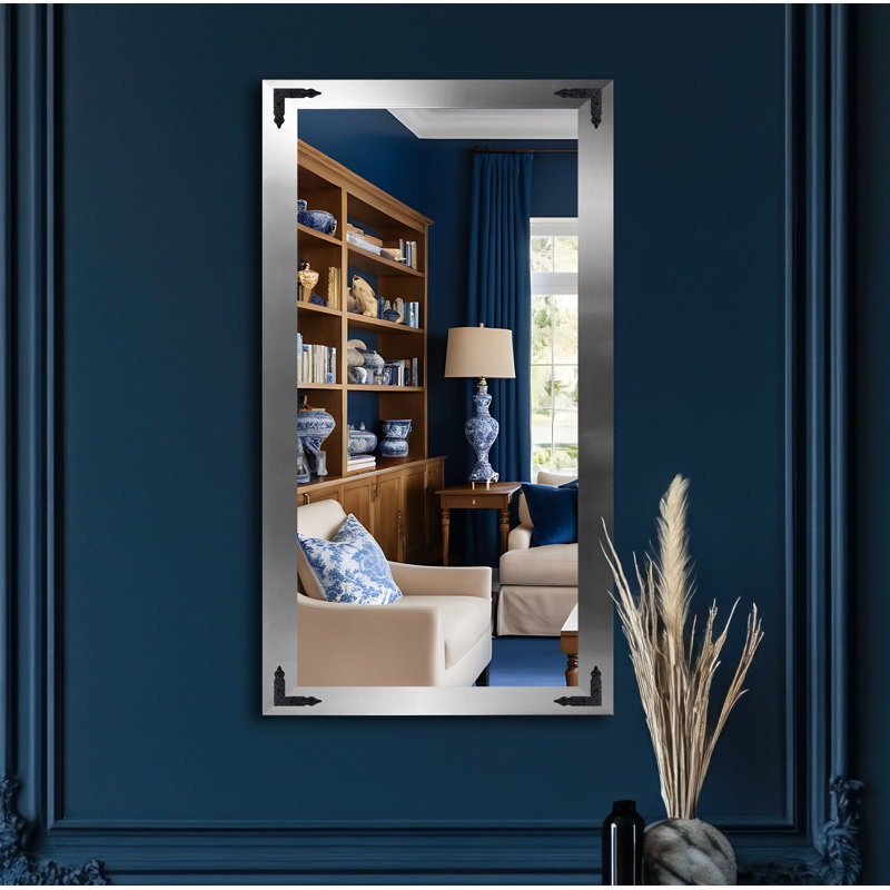 Heavner Flat Wall Mirror, 29.5" H x 21.5" W, Silver