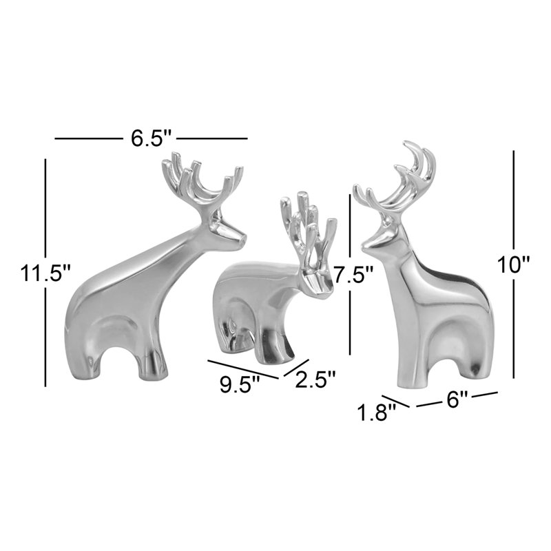 Miniature Reindeer Set, 4.25" H x 3.5" W x 2" D