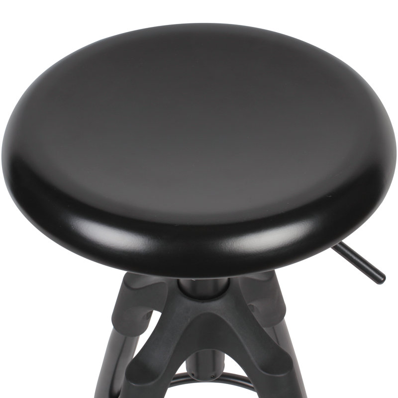 Rivers Swivel Adjustable Height Counter Stool with Metal Frame, Black