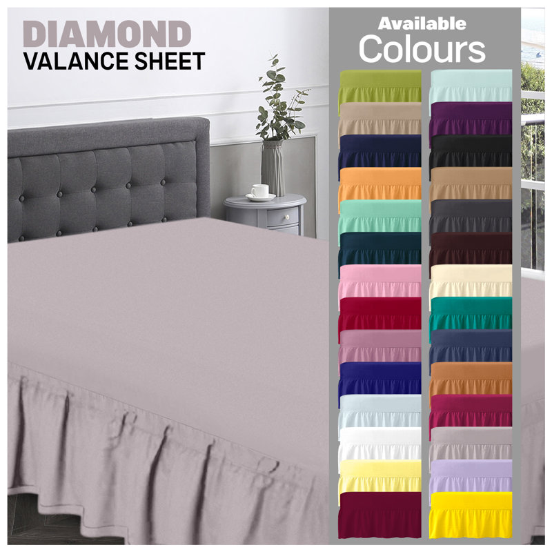 Premium Cotton Blend Plain Dyed Valance Sheet | Soft Durable and Breathable Luxury Bed Sheet for Ultimate Comfort, Grey