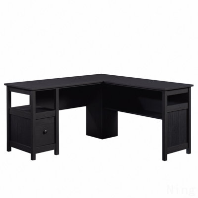 Traditional L-Shaped Desk With File Drawer