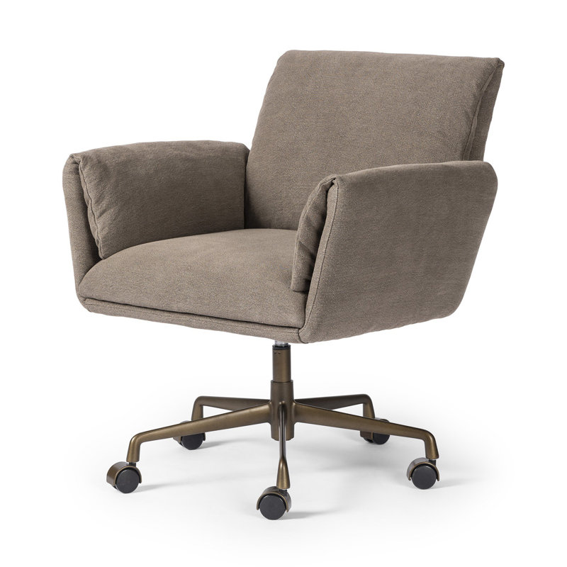 Salerno Desk Chair, Linen, Brown