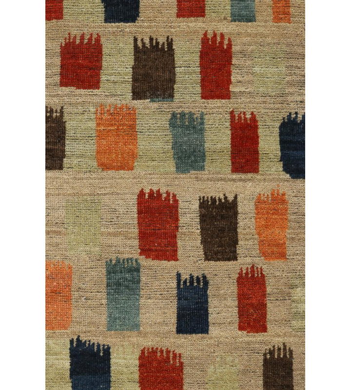 Burano Hand Knotted Wool Geometric Area Rug, Rectangle 8' x 10'