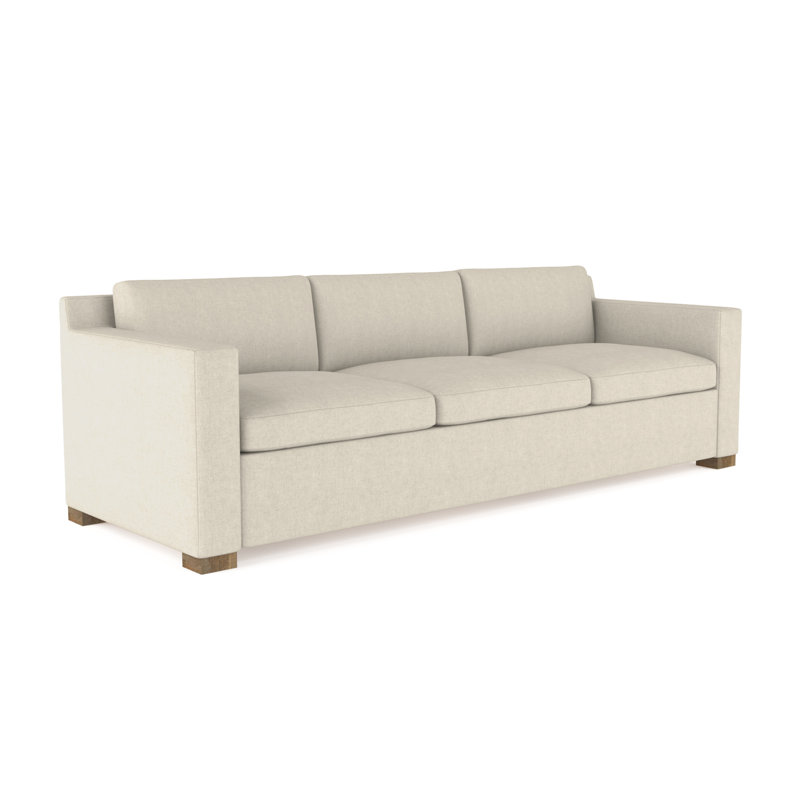 Mercer Track-Arm Sofa, Weathered, 33.5" H x 108" W x 39" D, Box Weave Linen Oyster