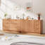 Buffet 47,2 "avec rangement, armoire de rangement en bois avec 2 portes, 3 tiroirs et poignées en métal doré