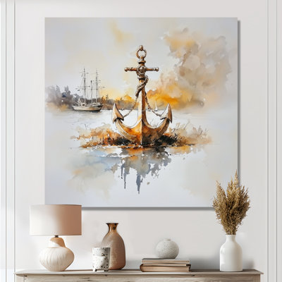 Ancre et bateaux de pirate - salon d'art mural côtier