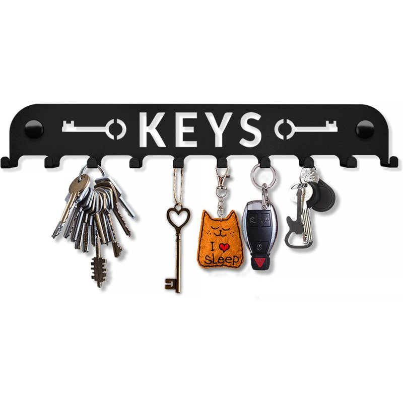 Rianshi Stainless Steel Wall Organizer with Key Hooks