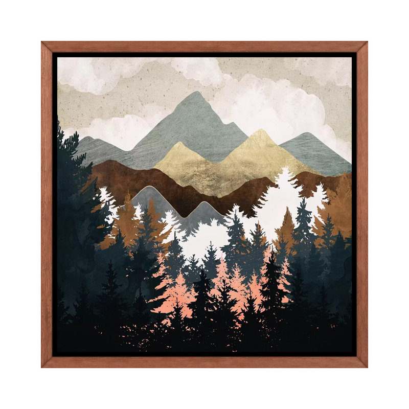 " Forest View ", Brown Floater Framed, 18" H x 18" W x 1.5" D
