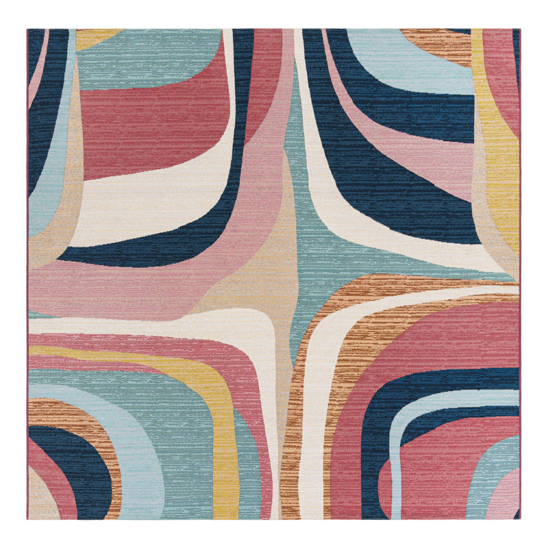 Slate Hower Indoor/Outdoor Area Rug, Square 7'10"