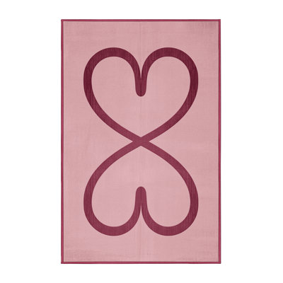 Soft Plush Favela Valentines Modern & Contemporary Abstract Area Rug in Pink – Rose Binding