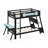 Wood Bunk Bed With Desk, Bunk Bed With Charging Station And Pegboard, Game Room Bunk Beds For Small Space-122259745-122259747