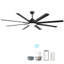 Ventilateurs de plafond 84 pouces 84 pouces avec télécommande intelligente et 8 pales pour le salon-793563568