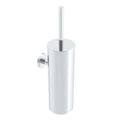 Volkano Wall-Mounted Toilet Brush - Chrome, Premium Brass Construction, Installation Hardware Included