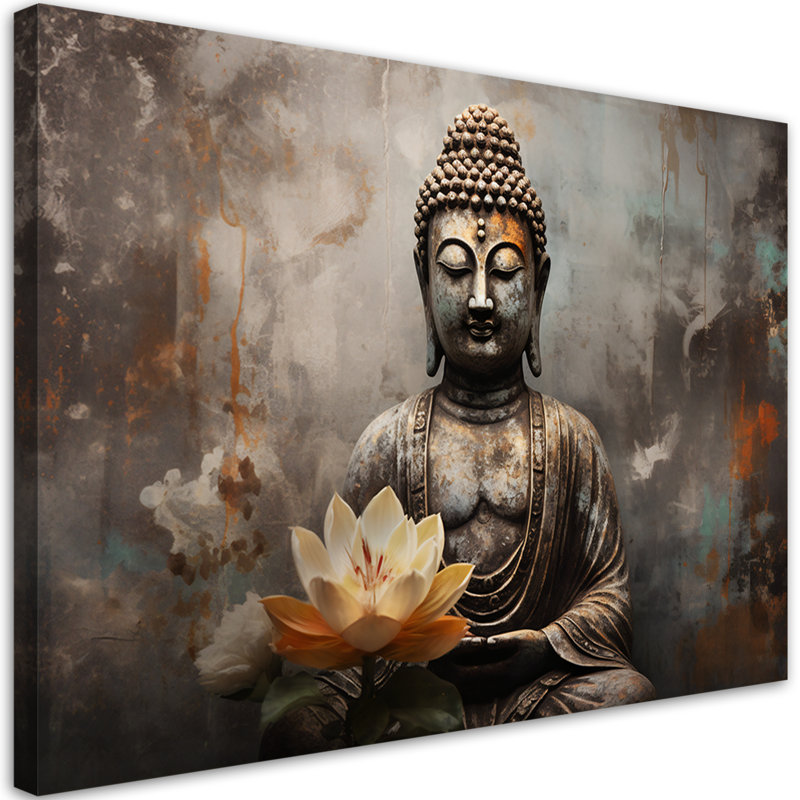 Meditating Buddha Abstract - No Frame Print on Canvas
