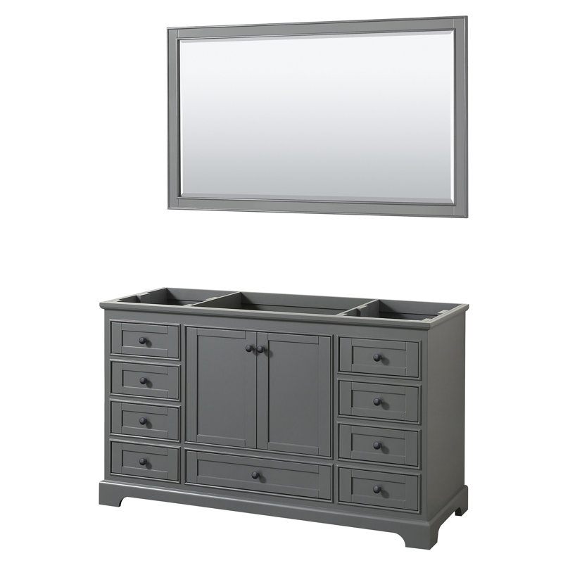 59.25'' Single Bathroom Vanity Base Only, Dark Gray/Black