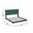 Upholstered Platform Bed with Vertical Stitched Wingback Headboard, Slatted Mattress Foundation-72413569-75085896