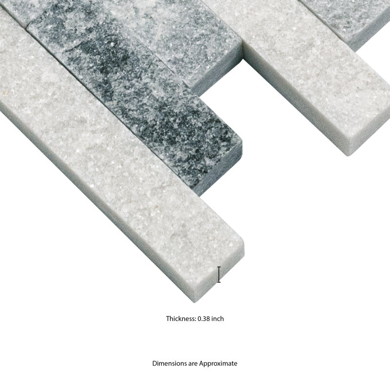 Hana Alloy 12 in. x 13 in. Splitface Marble Mosaic Floor and Wall Tile