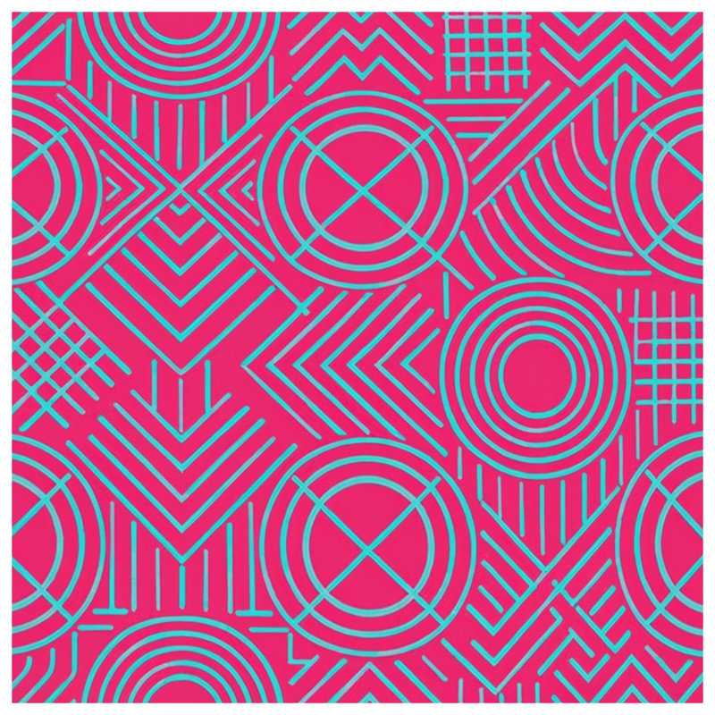 Coussins décoratifs à double face avec cercles géométriques roses et bleus, 26 x 26 inches