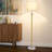 Floor Lamp For Living Room Adjustable Tall Standing Lamp, 3-Way Dimmable Floor Lamp For Bedroom Office, Black Gold Lamp With Marble Base And White Linen Shade, 6W 3000K LED Blub Included-1106407346-1106405455