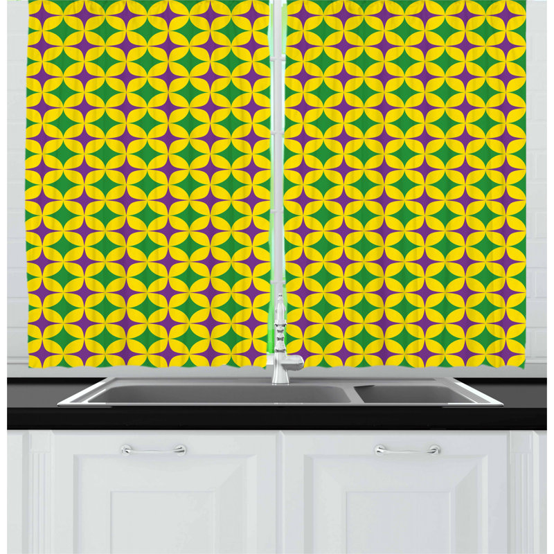 Geometric Pointed Kitchen Curtain