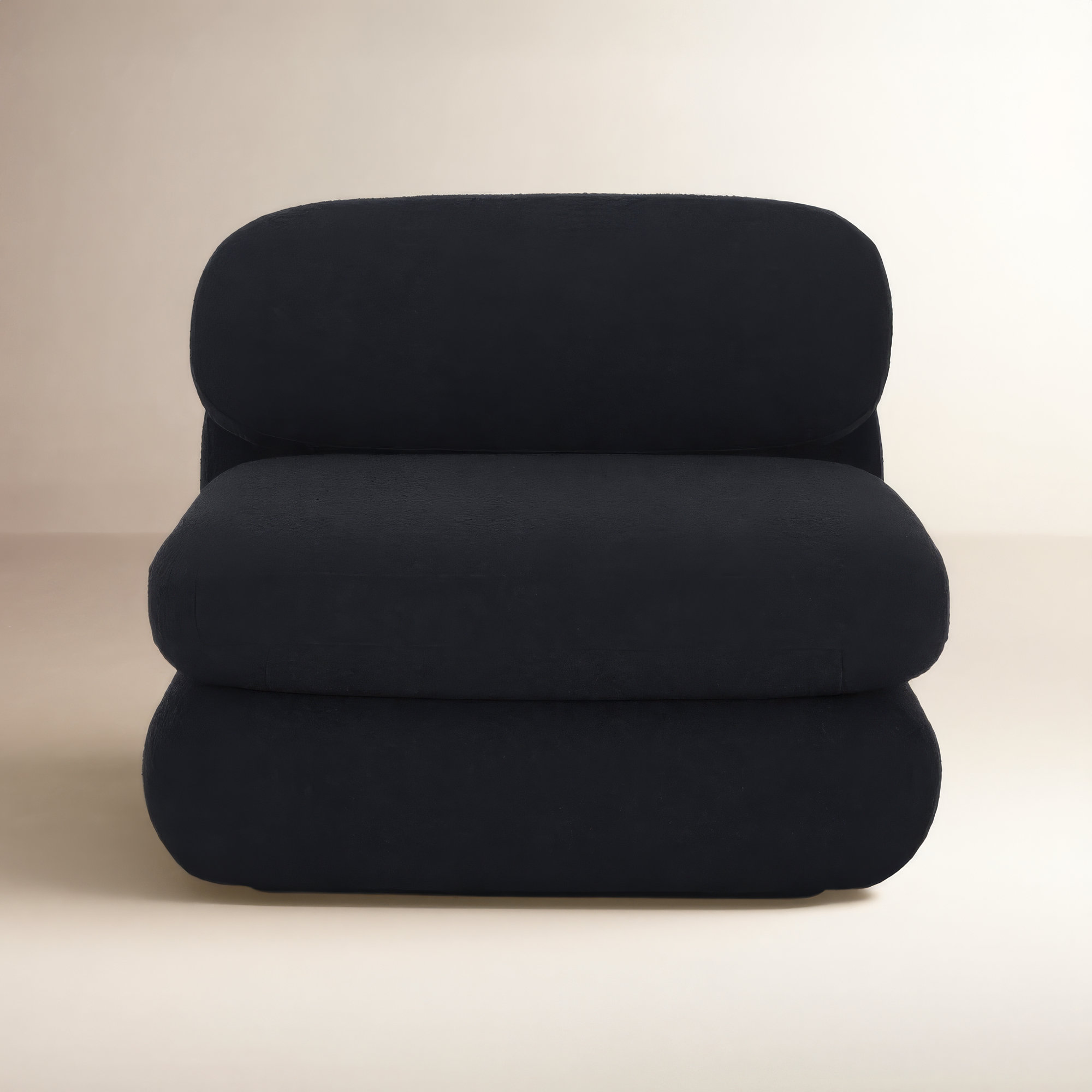 Amberly Lounge Chair, Black Boucle