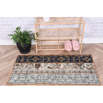 Antique Handwoven Turkish Wool Rug Ideal For Boho Style Home Decor And Small Spaces