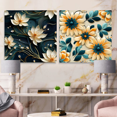 Chatteris - Abstract Botanicals Acrylic Wall Art Glass Set Of 2