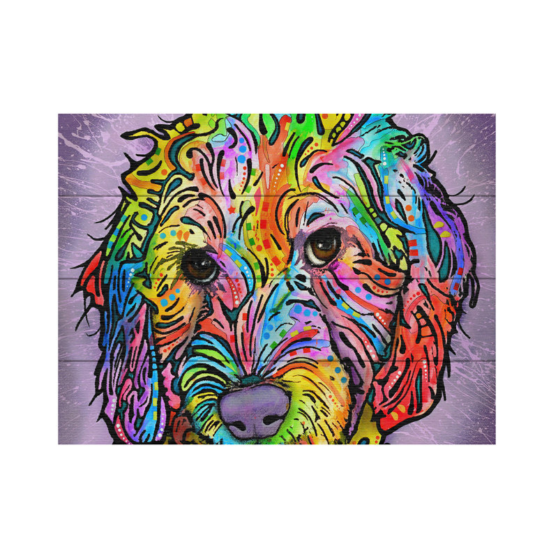 «Sweet Poodle», impression, Aucun mat, H 12 po x l 16 po x P 0,5 po, Latte en bois