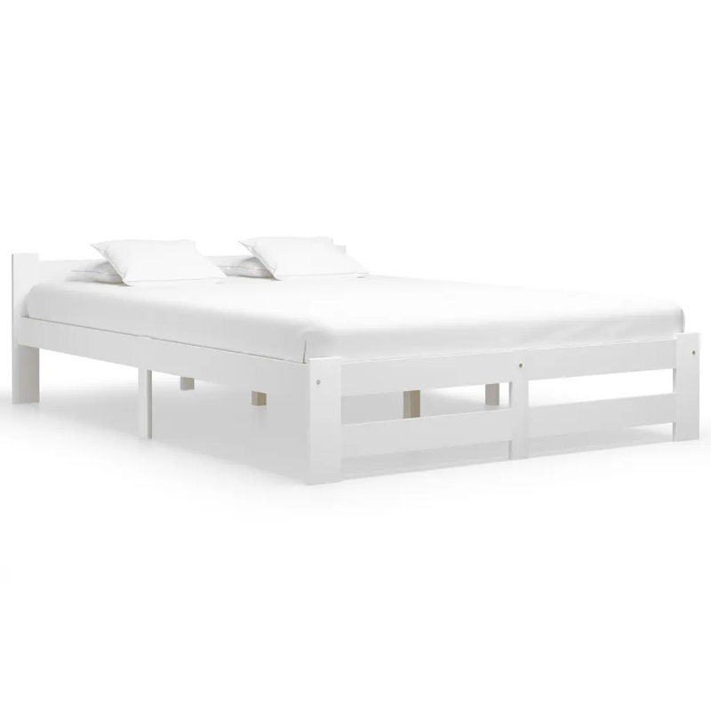 Berna Solid Wood Bed, White, European Kingsize (160 x 200cm)