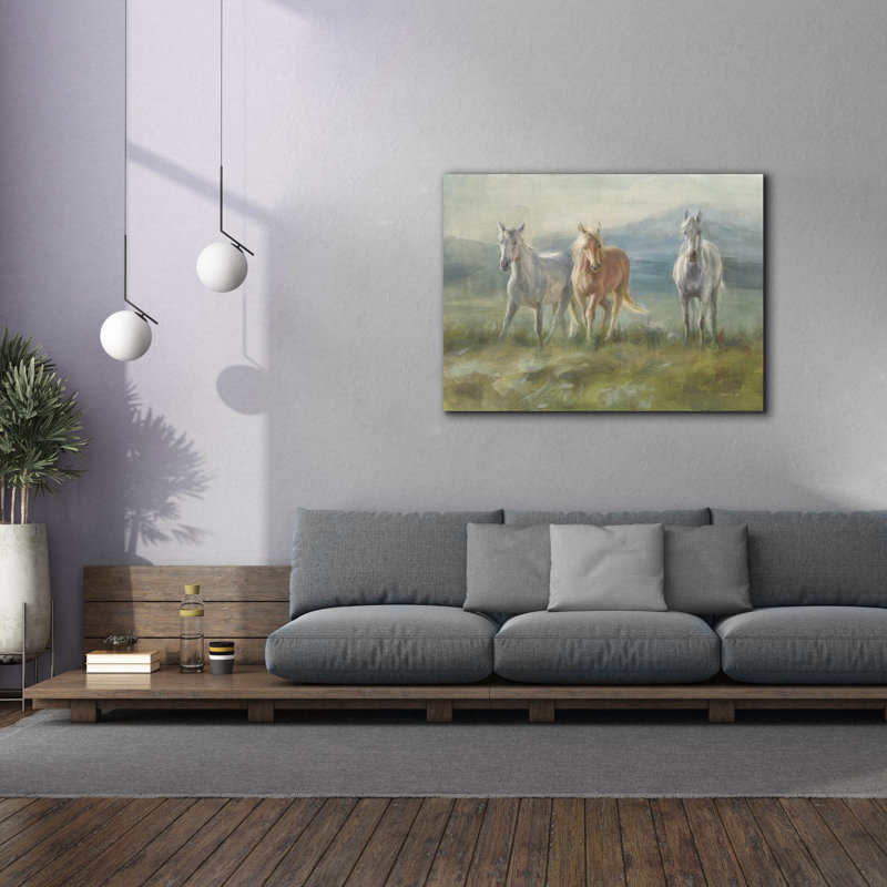Art mural sur toile Red Barrel Studio® «Rangeland Horses» par Danhui Nai, H 40 po x l 54 po