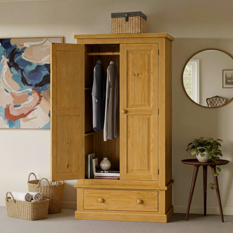 Chunky 2 Door Solid Wood Wardrobe