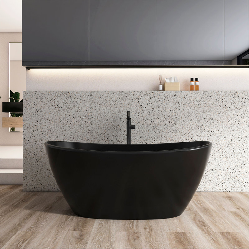 Baignoire de trempage autoportante de 61 pouces pour salle de bain