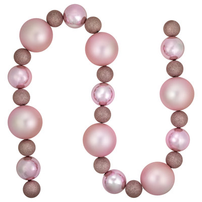 6' Shatterproof Ball 3-Finish Christmas Garland