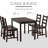 Nazworth 4 - Person Solid Wood Top Four Leg Base Dining Set