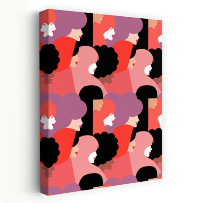 «Diverse Women Profile», impression d'art moderne abstrait coloré