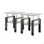 Ensemble de 2, table basse moderne en verre trempé, table de bout, table carrée-275560780-275560781-275560880