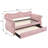 This day bed features a robust design with 28 slats, ensuring excellent support and durability. It includes a twin size trundle for additional sleeping space and is best suited for an 8-inch mattress for optimal comfort.-487458368-487458370
