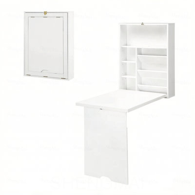 Premium Look Convertible Writing Desk,Wall Mounted Design Office Desk,Floating Gaming Desk,Timeless Style Computer Desk(Only including Office Desk)