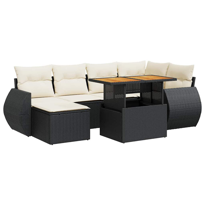 Vidaxl Garden Sofa Set Black