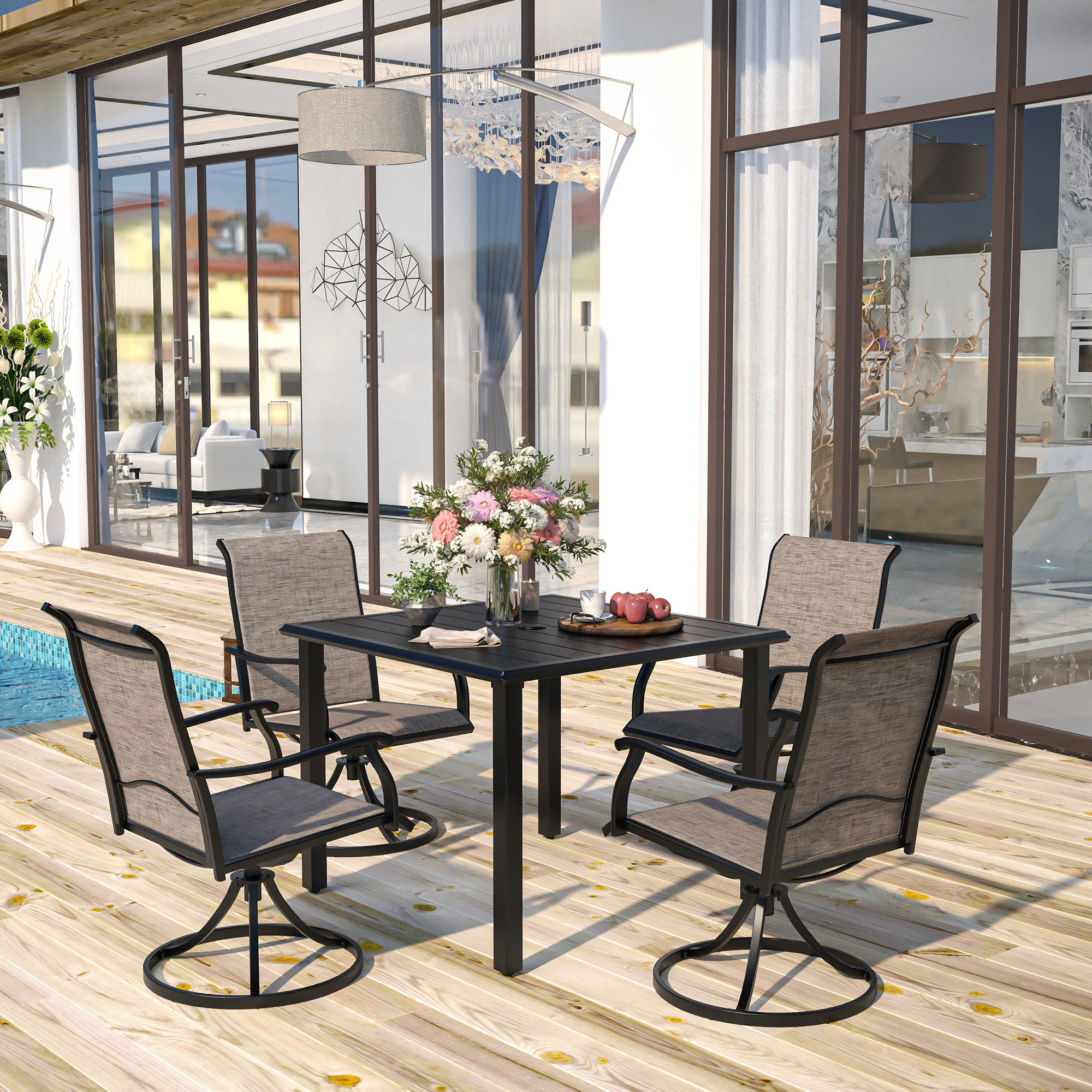 Wildon Home® Blaza 4 - Person Square Outdoor Dining Set & Reviews | Wayfair