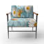 «Blossoming Pastel Wildflowers On Light Blue III» - Chaise rembourrée de style campagne avec accoudoirs rustiques-63996895