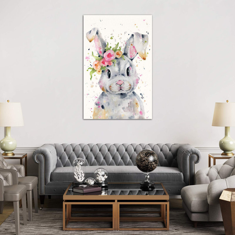 Little Miss Bunny by Sillier Than Sally - Wrapped Canvas Giclée Art Print, 152.5 cm H x 101.5 cm W