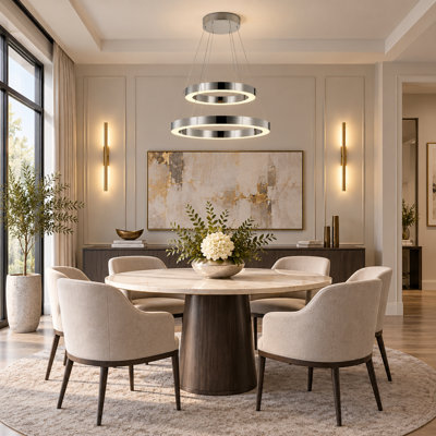 Modern 2-Light Halo LED Chandelier