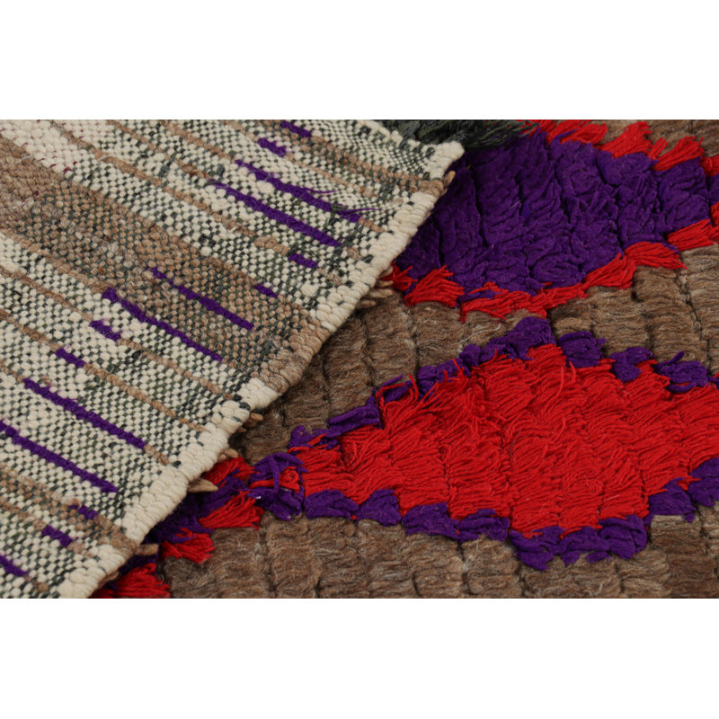 One-of-a-Kind 3'1X9'9 1950s Wool Area Rug