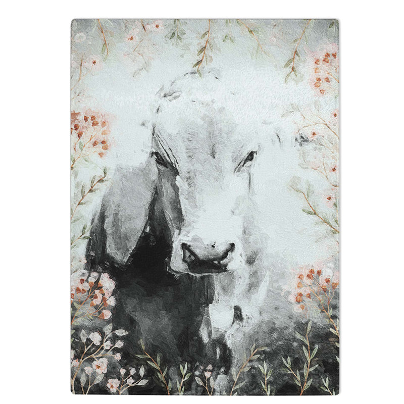 Glass Jersey Cow in The Meadow Chopping Board, 39 cm W x 28.5 cm L