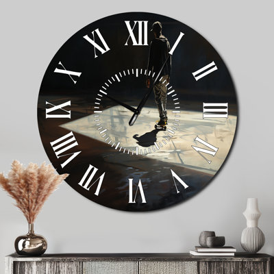 Skateboard Street Shadows - Sports White Face Wall Clock