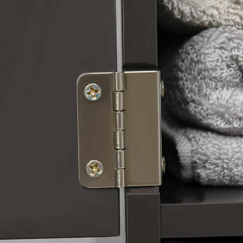 Tour de rangement pour salle de bain, armoire à linge autoportante de 54 po de hauteur avec 2 tablettes et tiroirs, rangement compact pour l'espace, brun,
