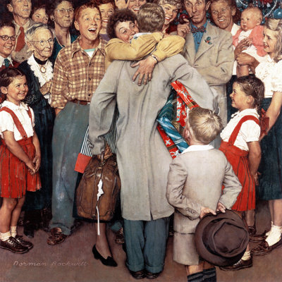 " Christmas Homecoming " by Norman Rockwell Oil Print