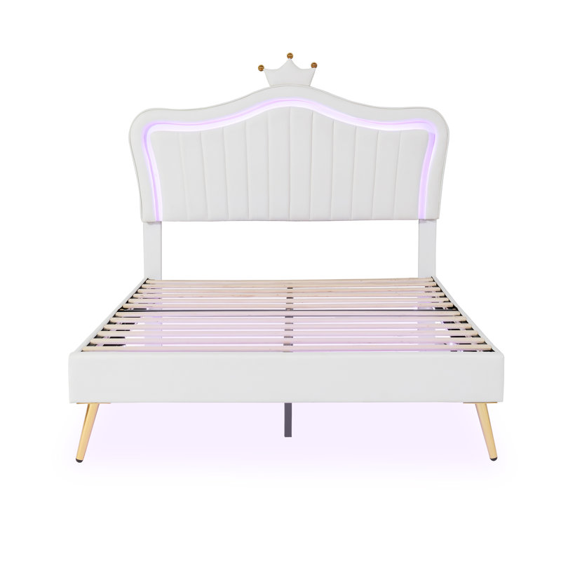 Jaran Upholstered Bed, 90 x 200cm, White